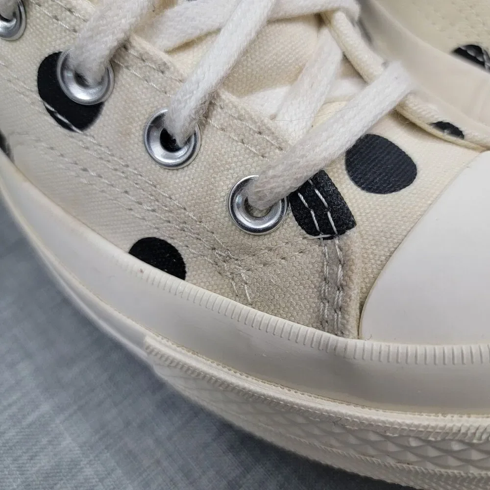 Converse Comme des Garcons PLAY Chuck 70 High Top Polka Dot Cream Wo's 9 Mens 7